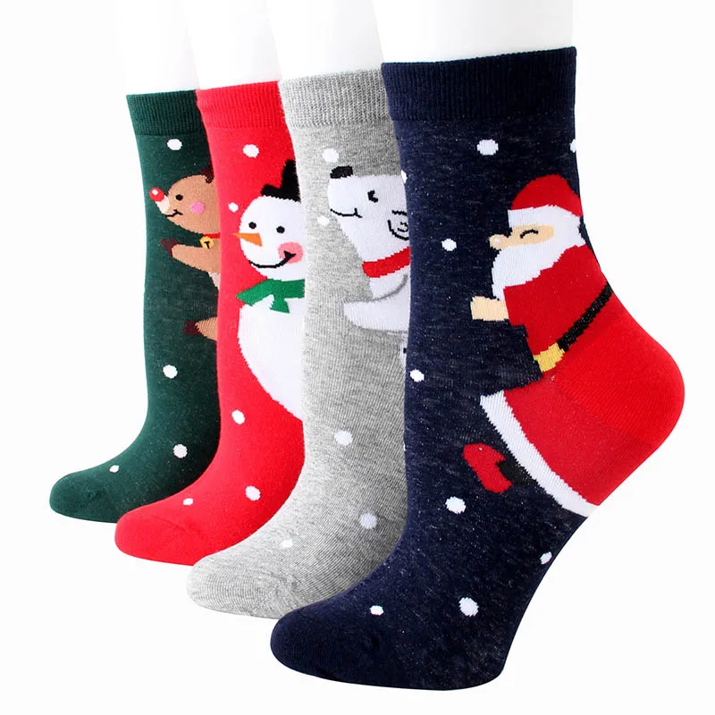 Cotton Socks Cute Funny Women Sock Colorful Cartoon Kawaii Santa Elk Socks Christmas Gift For Girls Cute funny design#F