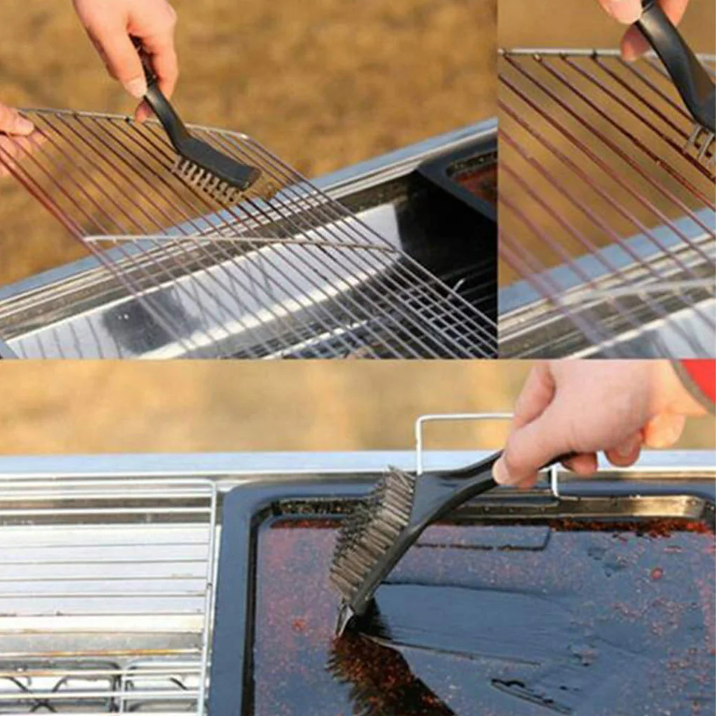 

Stainless Steel Wire Barbecue Cleaning Brush Oven Grill Heavy Duty Steel Scraper Brushes Household Kitchen BBQ Brushing Tools