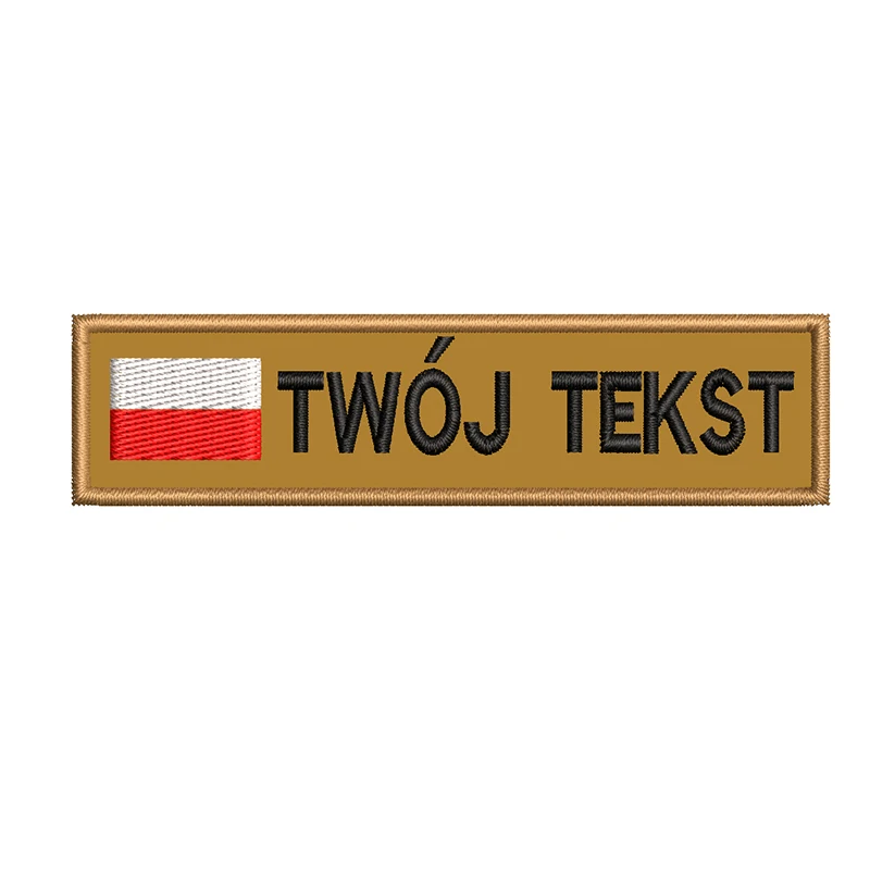 Custom Name Patch Polish Flag Embroidery Stripes Badge Iron On Or Hook Backing Patches For Clothes Backpack Hat Dog Collar