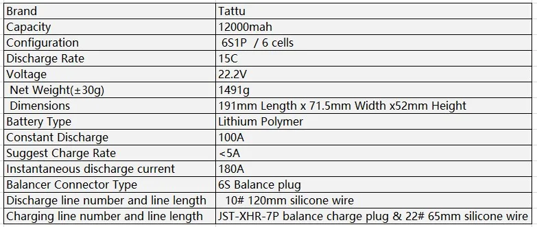 Аккумулятор TATTU 12000 мАч 22 2 в 6S литий полимерный аккумулятор 15C для большой