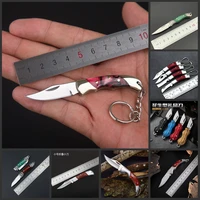 high quality portable stainless steel mini folding knife ladies self defense fruit knife keychain
