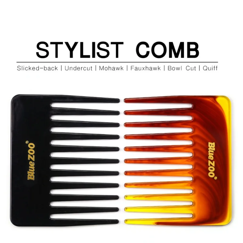 Гребень для бороды янтарного черного цвета Антистатическая карманная Расческа с