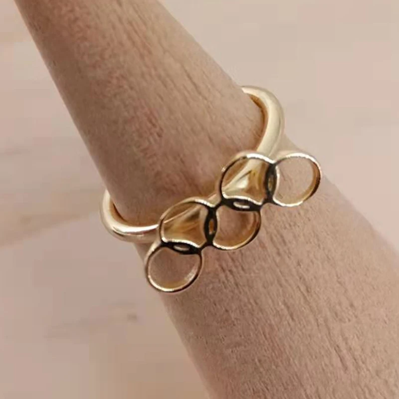 

925 sterling Silver Golden Five Circles Olympics Ring Olympics Games Jewelry wholesale Ring For Women Man Gifts