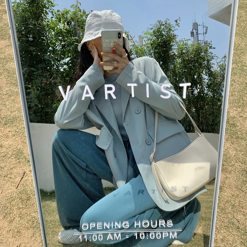 Блейзер женский с длинным рукавом элегантный пиджак розовый синий белый черный