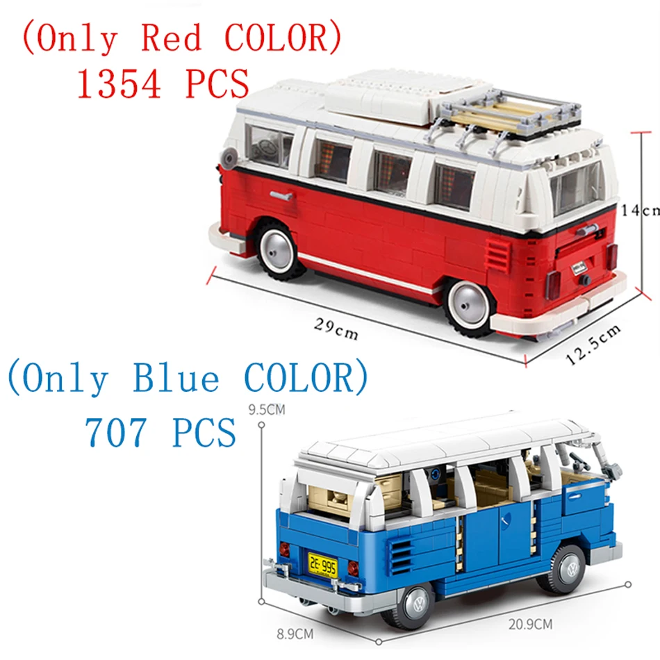 Volkswagen Technic T1 дом Кемпер 707 1354 шт. фургон подходит для детей Конструктор серии Creator