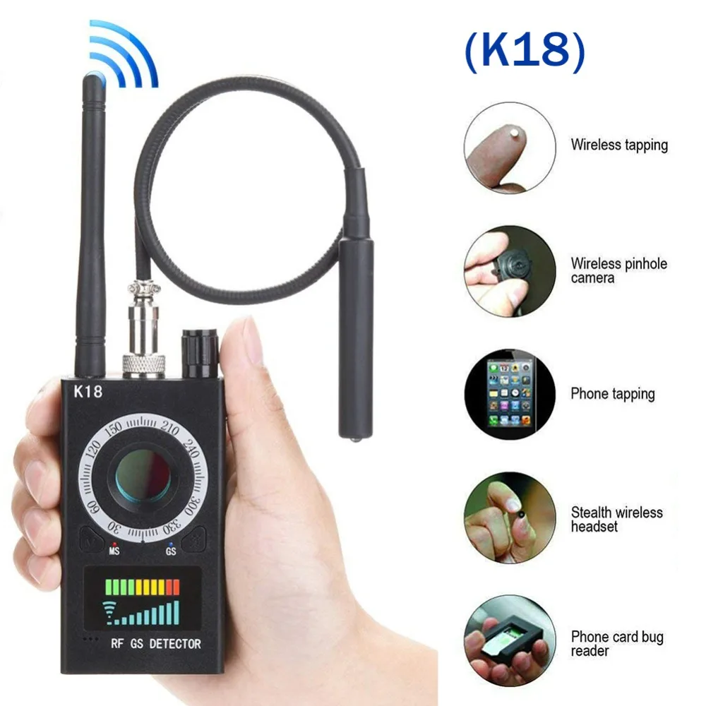 

K18 1MHz-6.5GHz Multi-function Anti Detector Camera GSM Audio Bug Finder GPS Signal Lens RF Tracker Detect Finder Radio Scanner