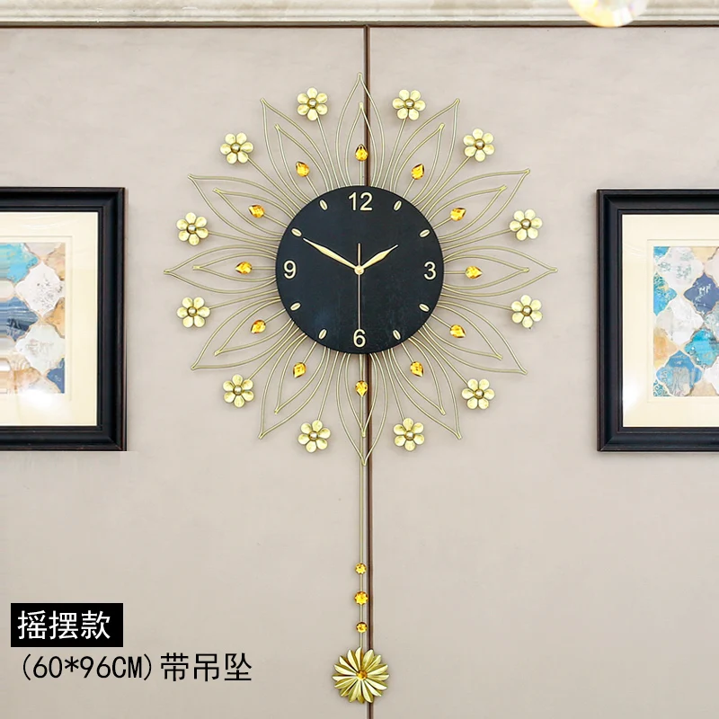 

Luxury Large Metal Wall Clock Silent European Gold Wall Clock Modern Design Art Reloj De Pared Living Room Decoration BK50BG