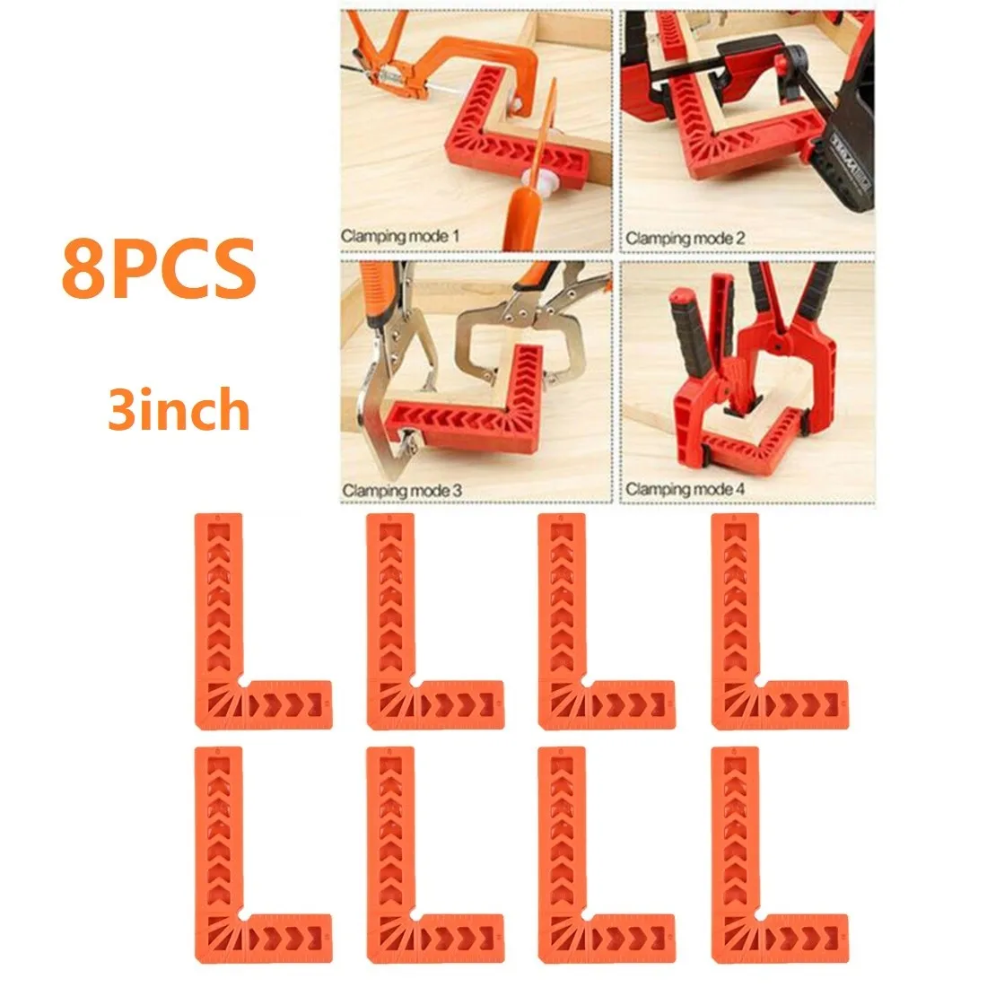 

8Pcs Positioning Squares For Woodworking, 90 Degree Corner Right Angle Clamps Carpenter Corner Clamping Square Tool