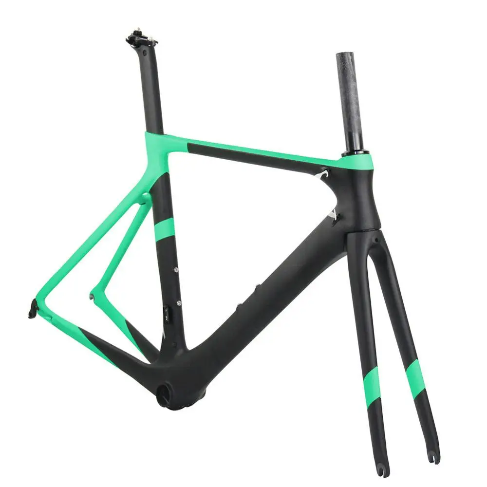 Mint Green Spcycle Aero углеродный шоссейный велосипед рама T1000 углеродный гоночный дорожный велосипед набор рам с BB86 гарнитура Размеры 50/53/56 см - Цвет: Mint Green