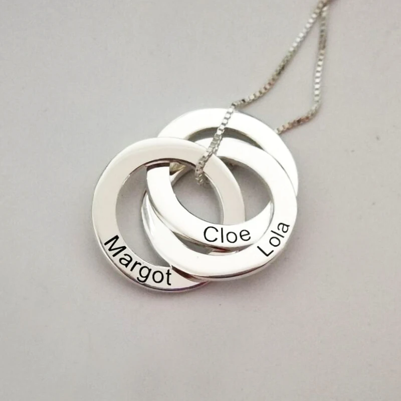 Женские пользовательское имя российского круг ожерелье блокируя круги ожерелья