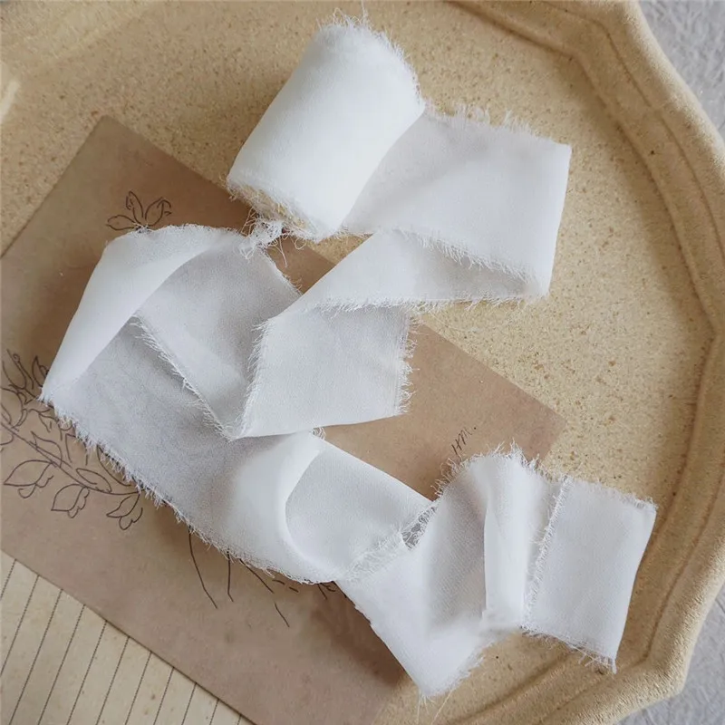 3 шт. изношенная шифоновая шелковая лента с деревянной катушкой 4 см х 5 м | Дом и