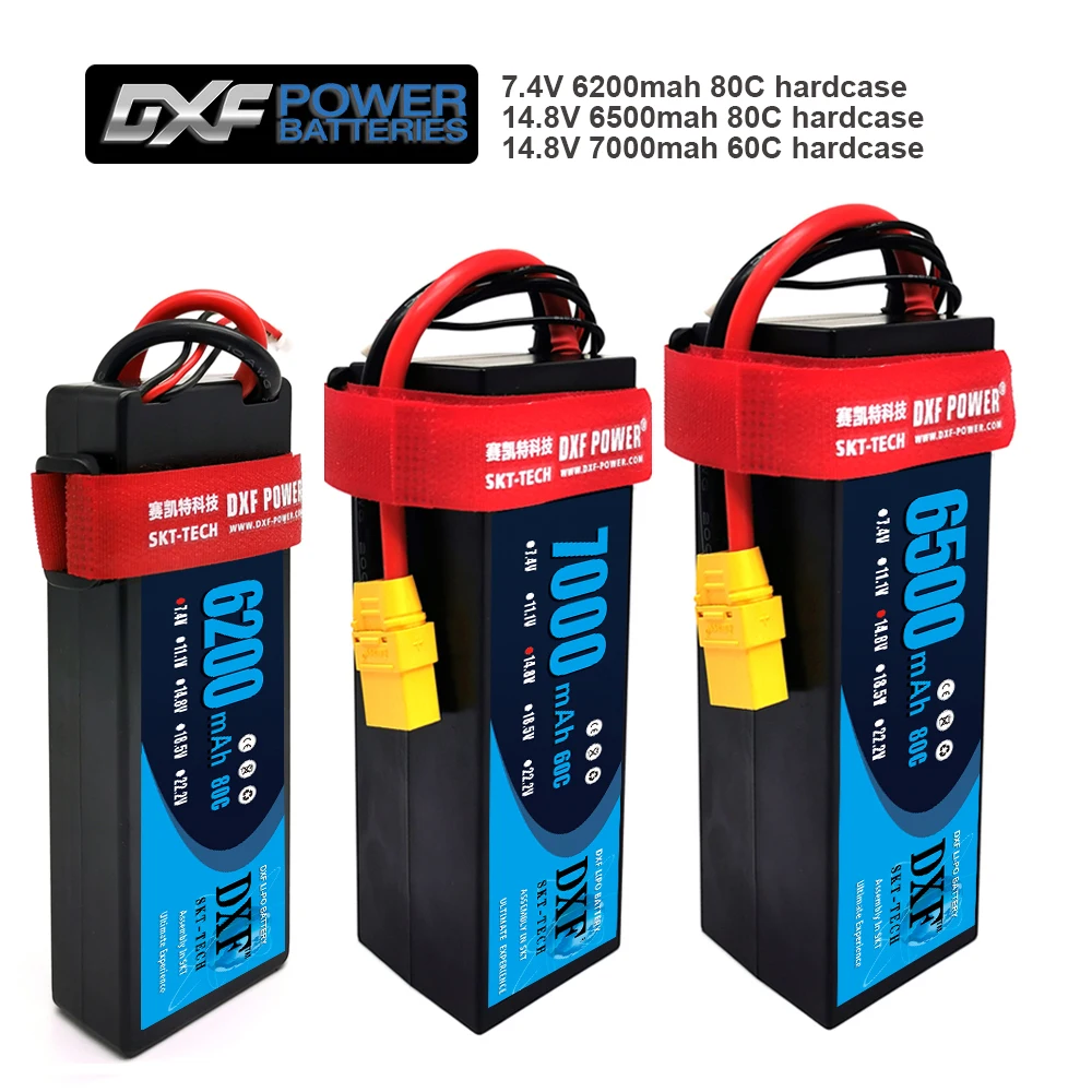 Литий полимерный аккумулятор DXF 4S14.8V 7000mah 60C/4S 14 8 V 6500mah 80C /2S 7 4 6200mah HardCase для 1/10 1/8 truggy