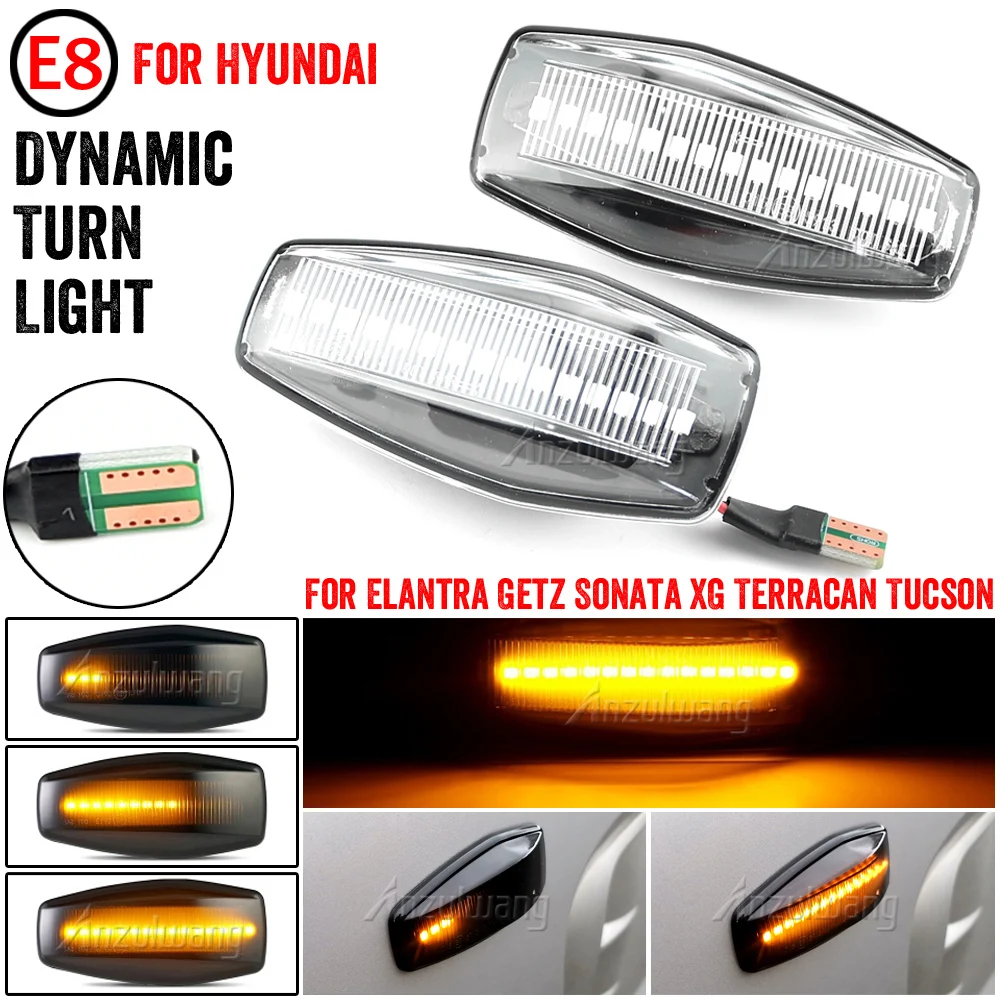 

2PCS Dynamic Blinker LED Light Side Marker For Hyundai Elantra XD i10 Getz Sonata XG Tucson Terracan Coupe