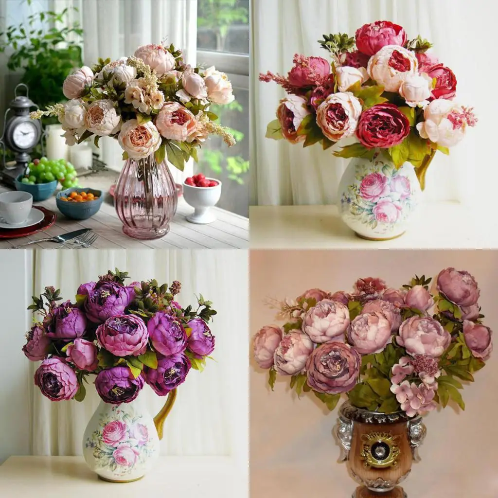 

Искусственные Шелковые пионы, искусственный цветочный букет, украшение для дома, вечерние ринки, свадьбы, «сделай сам»