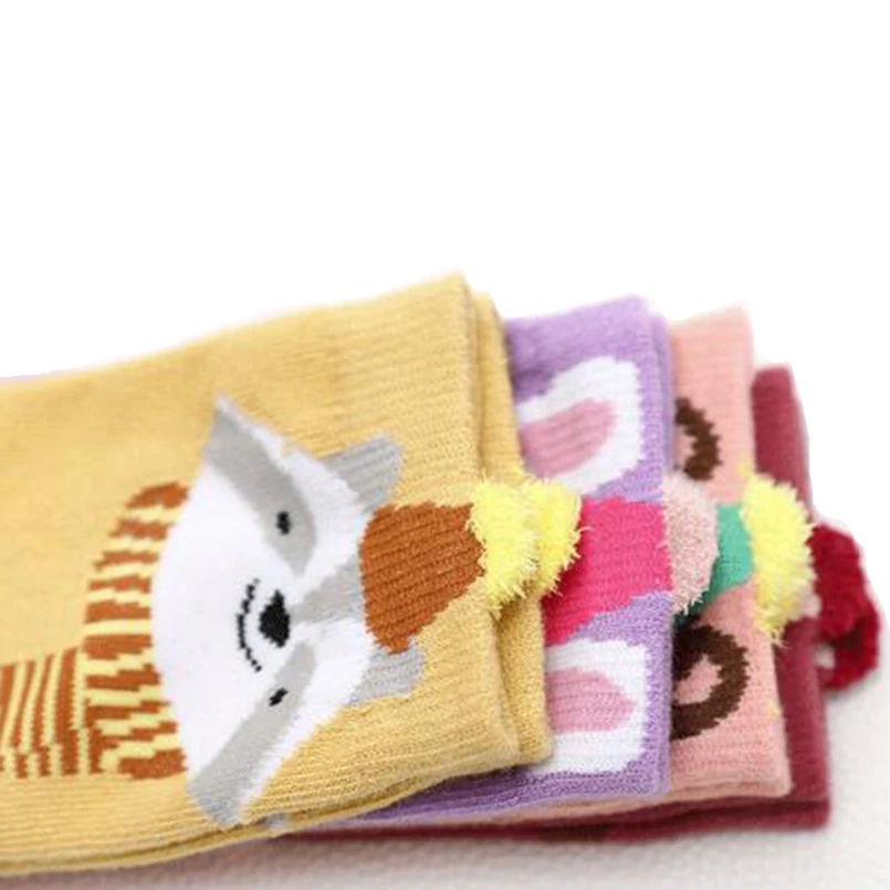 Cartoon panda/fox/puppy design big girls socks Spring fall school knee high long toddler booties children leg | Мать и ребенок