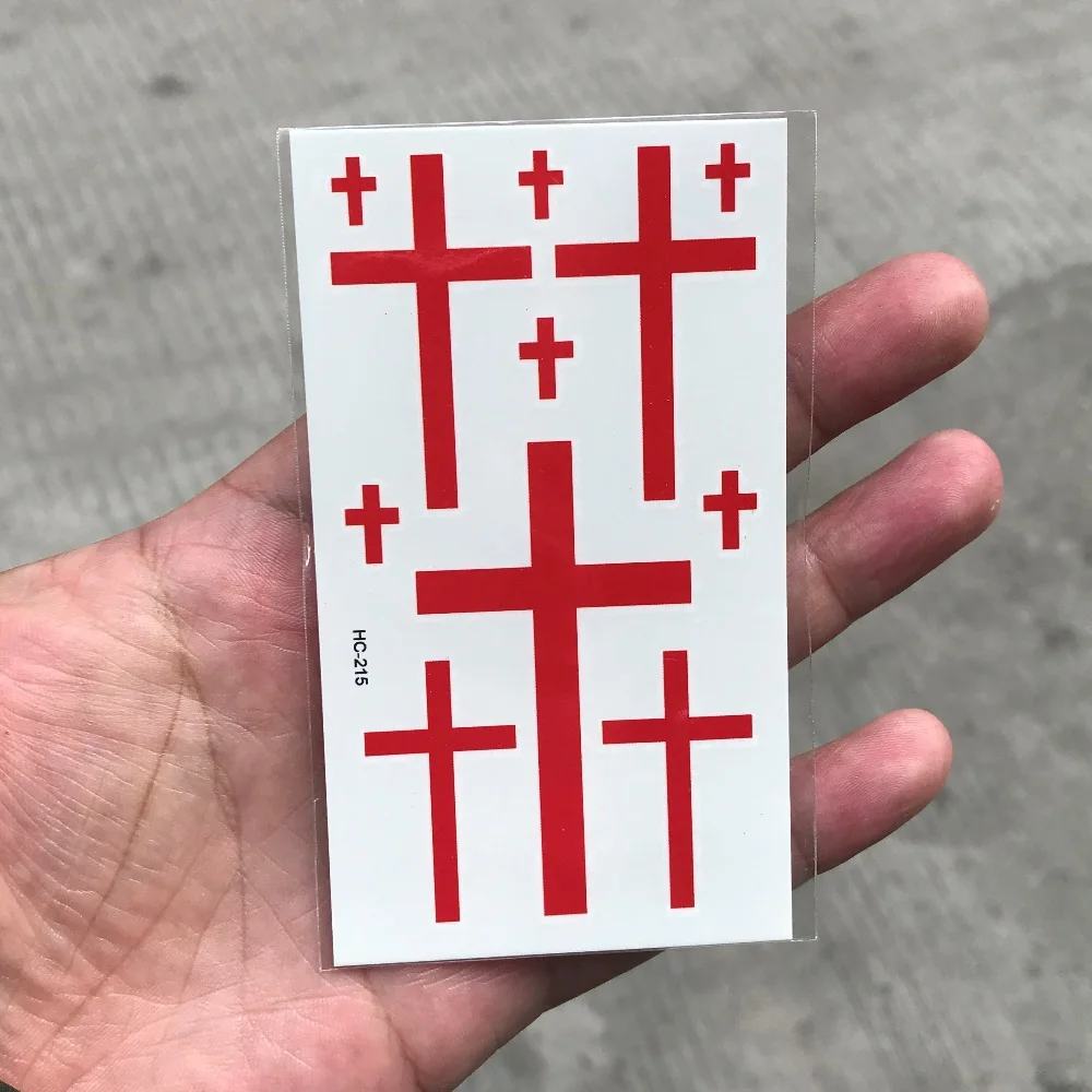 Водостойкая Временная тату-наклейка маленький крест солнце и луна на пальце тату