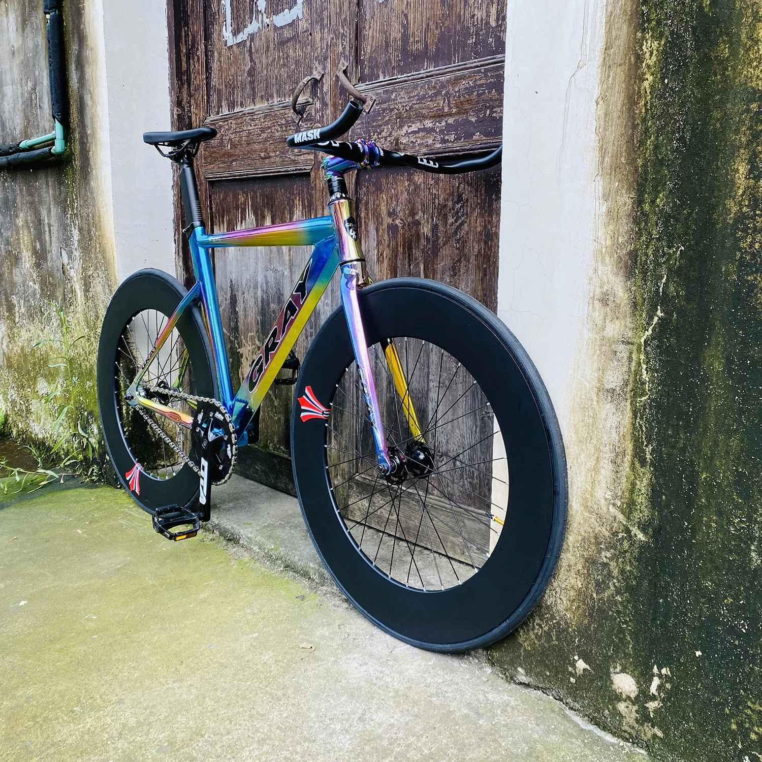 Дорожный велосипед серый фиксированный 52 см рама из алюминиевого сплава колесо