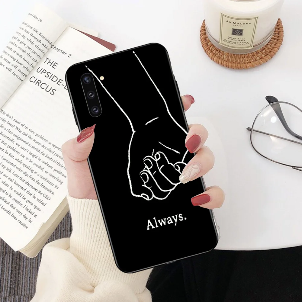 

NBDRUICAI Best Friend Black TPU Soft Rubber Phone Cover for Samsung Note 3 4 5 7 8 9 10 pro J7 J8 2018 J4 J6 Plus
