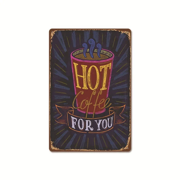 

Coffee shop Metal Sign Vintage Tin Sign Plaque Metal Vintage Wall Decor for Coffee Bar Cafe Retro Metal Posters Iron Painting