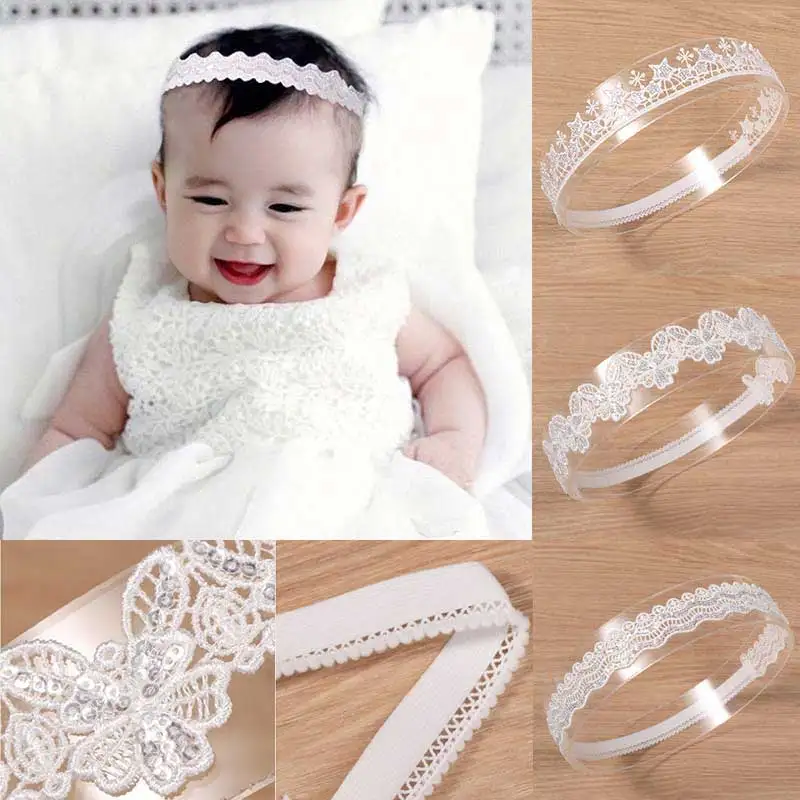 

Infant Baby Girl Lace Headband Headwear Hairband Gift Children Kids Toddler Floral Newborn Flower Lace crown Leaf crystal