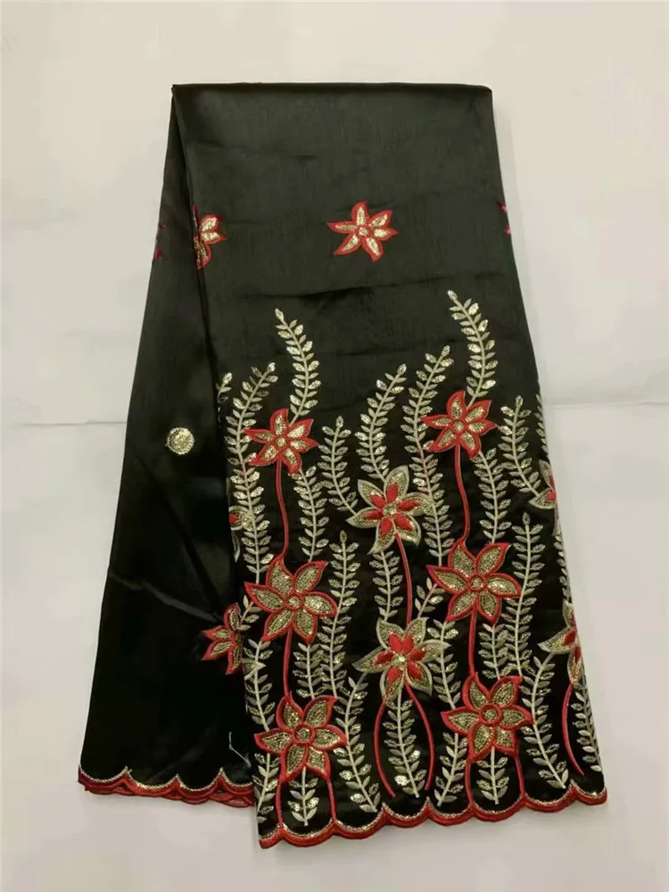 Новейший популярный дизайн блестящая ткань Королевский черный Африканский