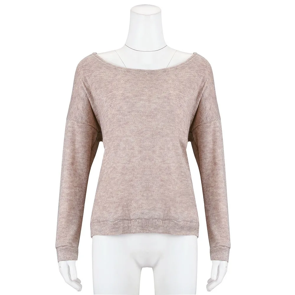 Осенняя Женская одежда сексуальный элегантный кружевной пуловер с открытой