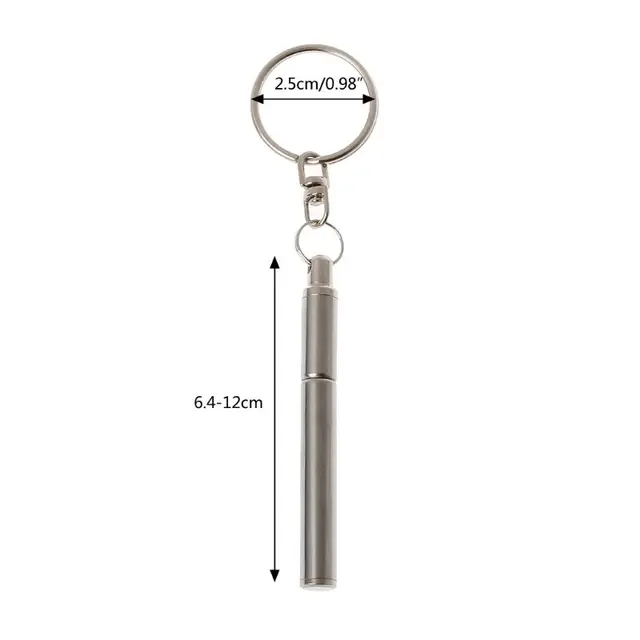 Mini Metal Key Ring Stainless Steel Telescopic Pen keyring telescoping Pen  Tool
