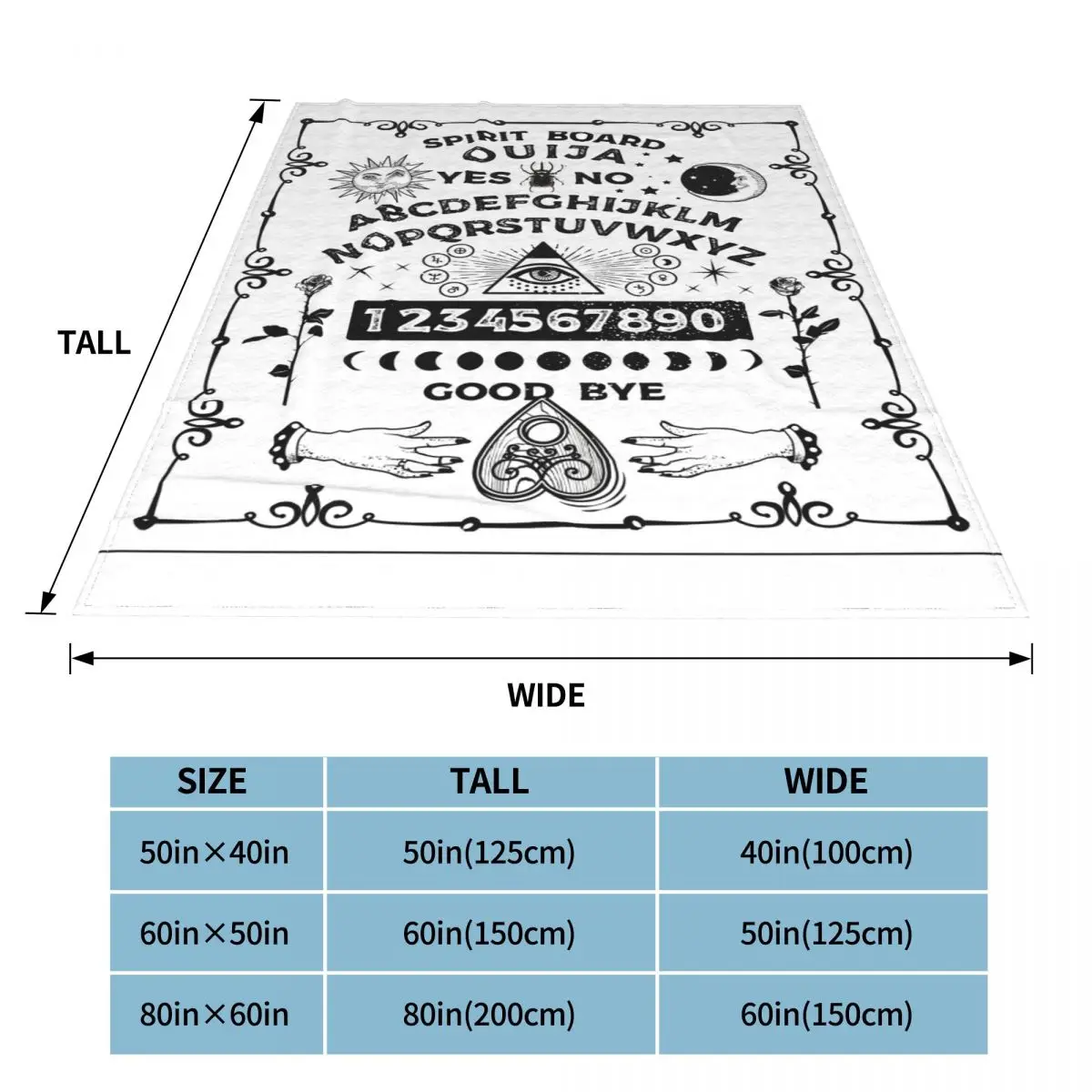 Ouija Board Occultism Halloween Blanket Cover Demon Eye Sun and Moon Mystical Flannel Throw Bed Soft Warm Bedspreads | Дом и сад