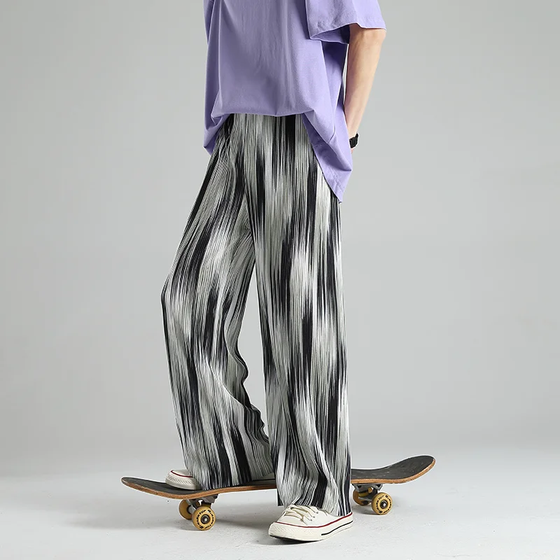 

Брюки мужские Плиссированные, модные повседневные штаны с широкими штанинами в стиле ретро, уличная одежда, свободные штаны в стиле хип-хоп ...