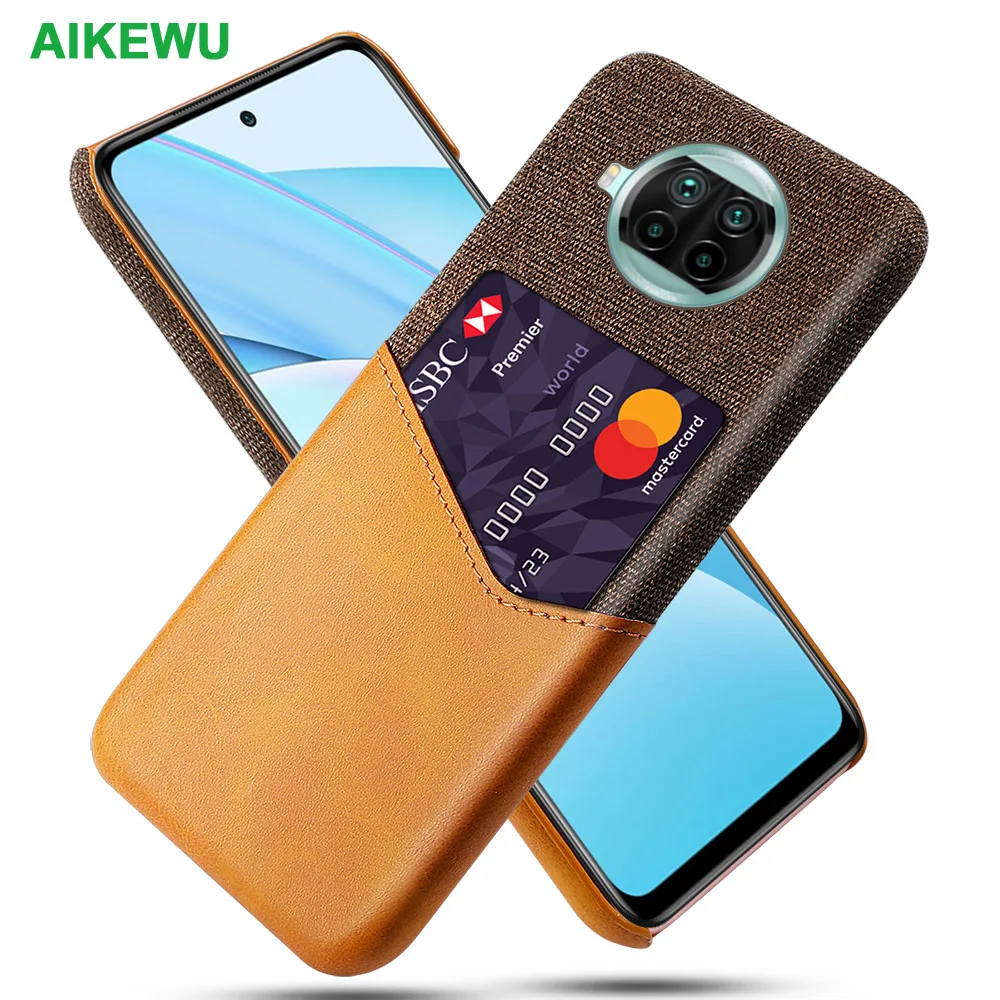

Mi10T Lite Shockproof Case for XiaoMi Mi 10T Lite Fitted Cover Business Fabric + Luxury Leather Card Holder