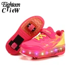 Светящиеся кроссовки с колесами, размер 28-40, светящиеся кроссовки с колесами, светящиеся кроссовки, Детский Светильник, обувь для детей, bambas con ruetas