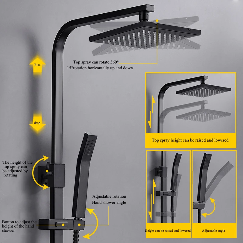 Термостатический душевой набор для ванной утолщенный медный наконечник душа