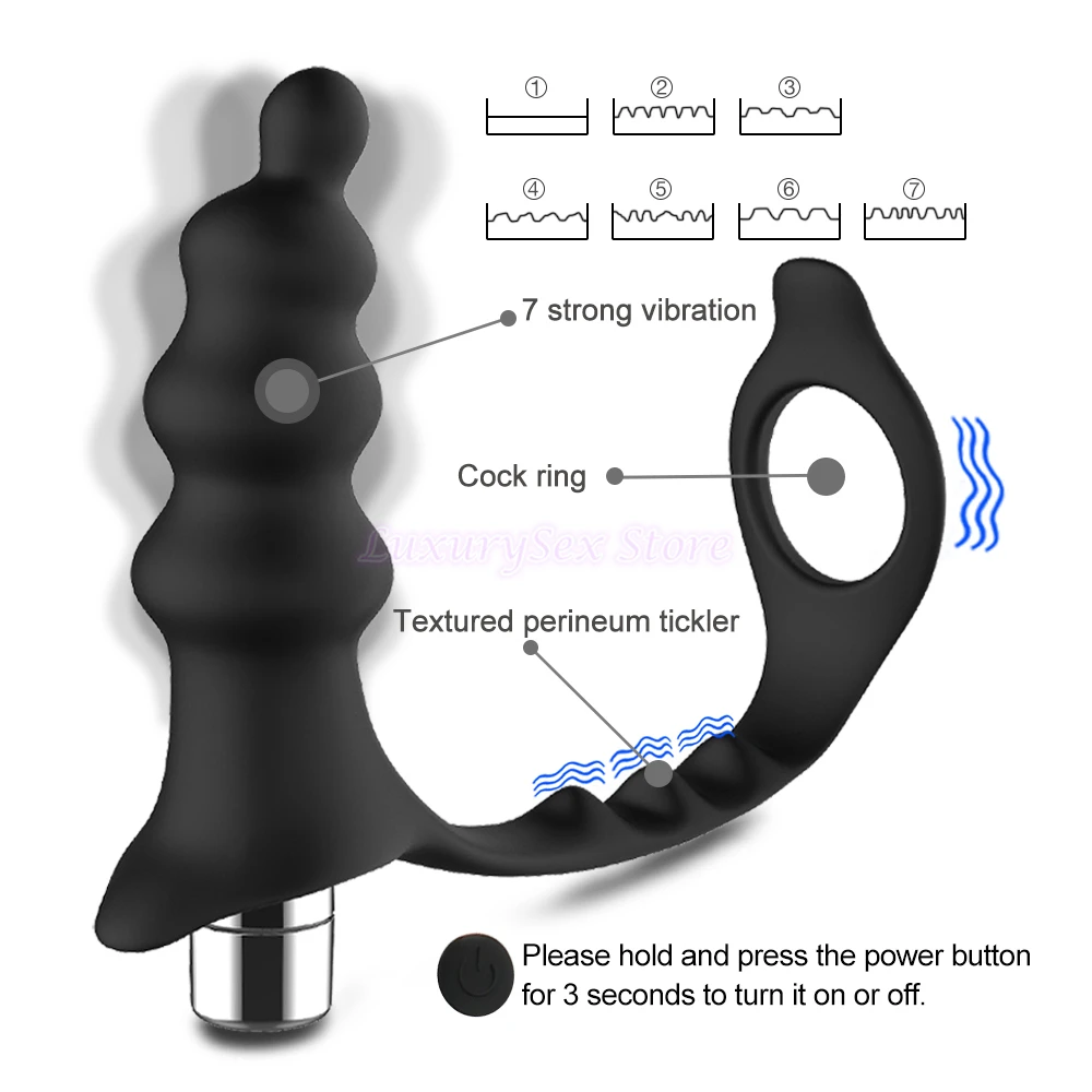 Анальная пробка кольцо для пениса вибратор мужчин массажер простаты анальные