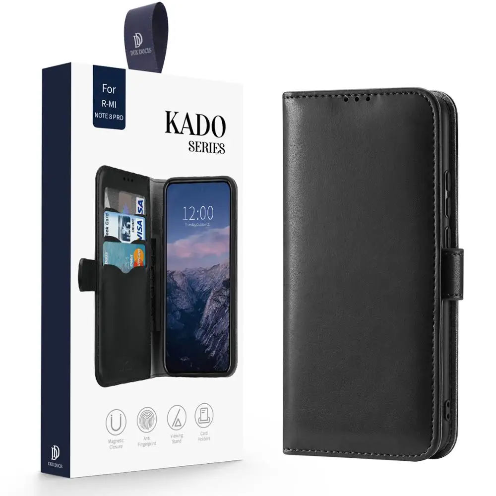 Флип-чехол DUX DUCIS из флока и кожи для Xiaomi Redmi Note 8 Pro магнитный чехол-Бумажник