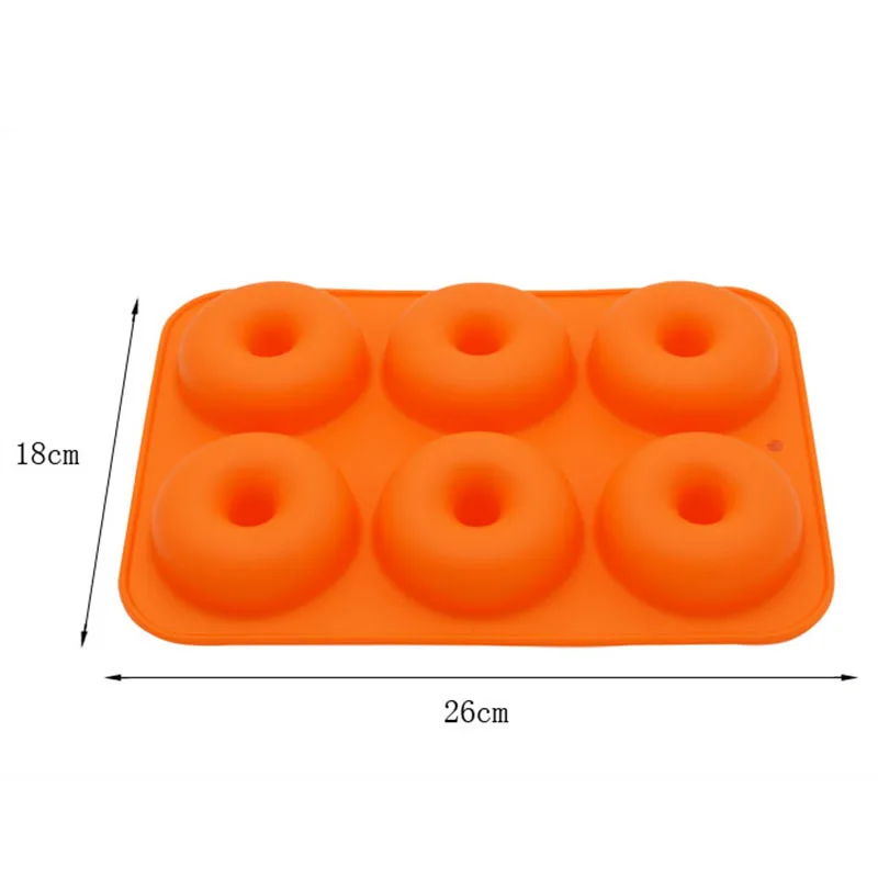 

6 Cavity Donut Mold Silicone Non-stick Baking Tray Heat-resistant Reusable Folded Donuts Maker Colorful Soft Dessert Making Tool