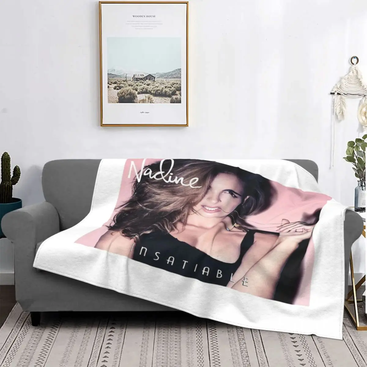 

Nadine-Manta insaciable, para cama colcha, manta de lino a cuadros para bebé, manta Doble