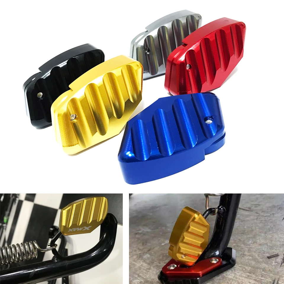 

Motorcycle Accessories Kickstand Footrest Foot Side Stand Extension Pad Support For Yamaha XMAX 125 200 300 X-MAX 2016-2019