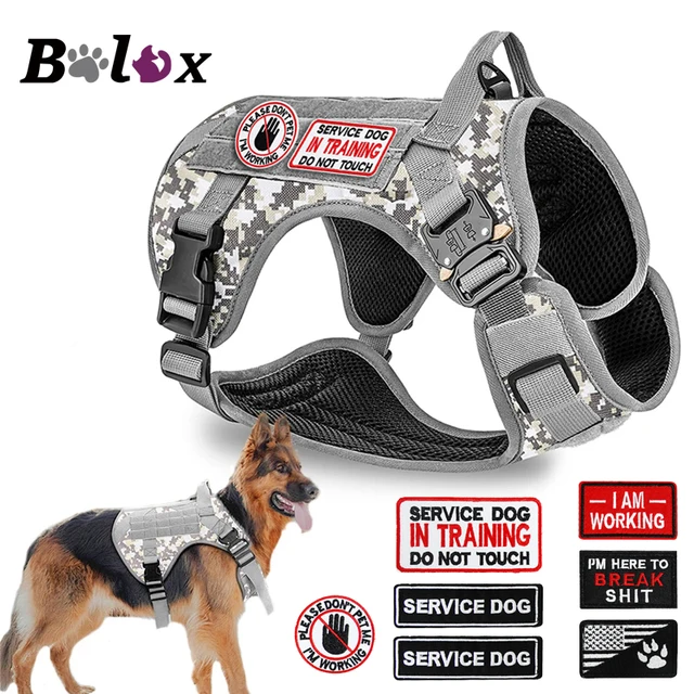 Militar Tactical Dog Harness Luxury No Pull Adjustable Pet Training Harness Vest for Medium large Dogs Service Dog Accessories 1