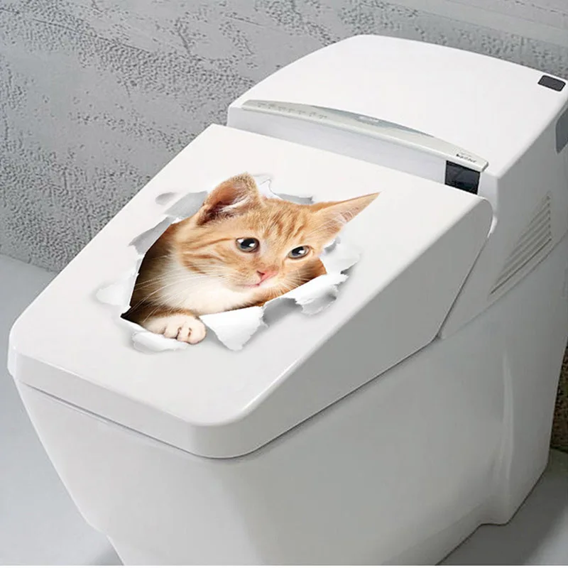 Мультипликационные наклейки животных на сиденье унитаза 3d настенная наклейка