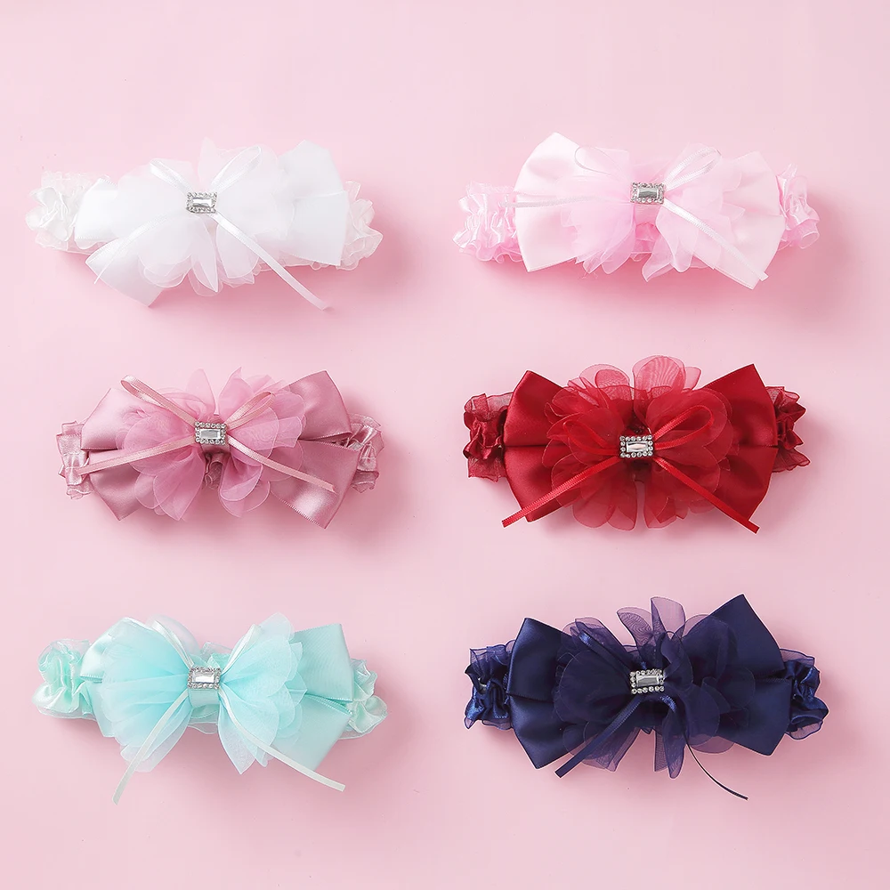 

1pcs Baby Flower Bows Headband Head wrap Lace Baby Barrettes Kids Child Girls Colorful Cute 6 Color Hair Accessories