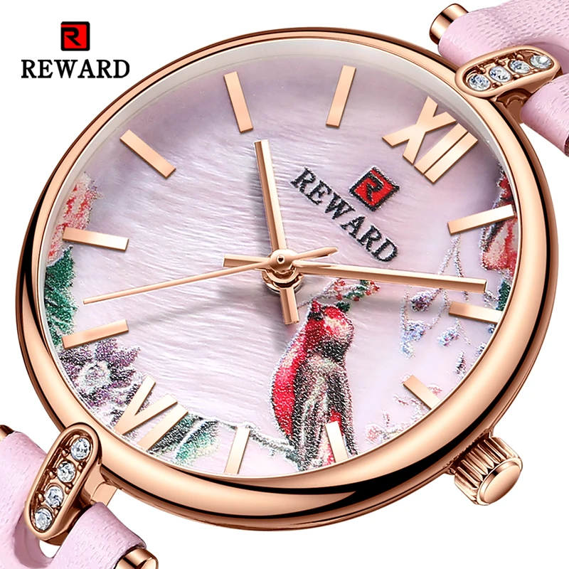 

New Reward Casual Vintage Women Wristwatches Japanese Quartz Watch Cheap Ultra Thin Timepiece Leather Wrist Watches for Females