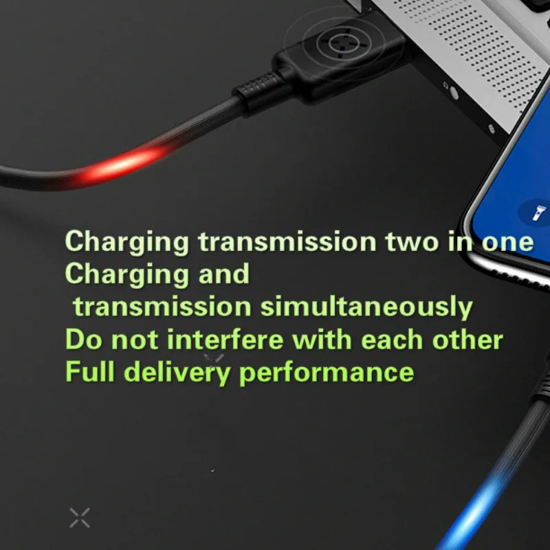 Colorful LED Light Flash Magnetic Fast Charging Micro USB Type C Cable Charger For iPhone XS X 8 7 Samsung USB C Cable