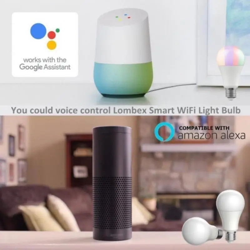 WiFi Голосовое управление RGB Энергосберегающая Затемняющая Светодиодная лампа