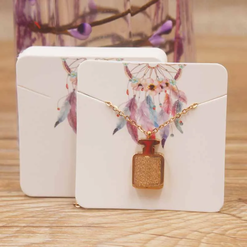 card same as pic 100 шт крафт элегантная подставка для украшений ожерелье кулон карты 5*5 см Diy ручной работы/мраморный дизайн Подвески Висячие этикетки карта-метка - Цвет: card same as pic