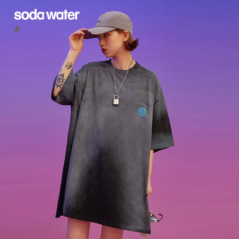 Футболка SODAWATER Girl уличная одежда галстук краска постепенная смена