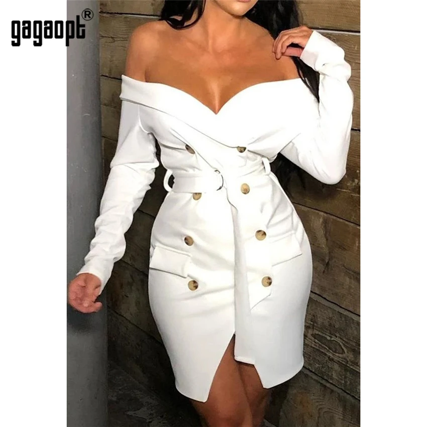 Gagaopt пикантное платье без бретелек с открытыми плечами однобортное длинным