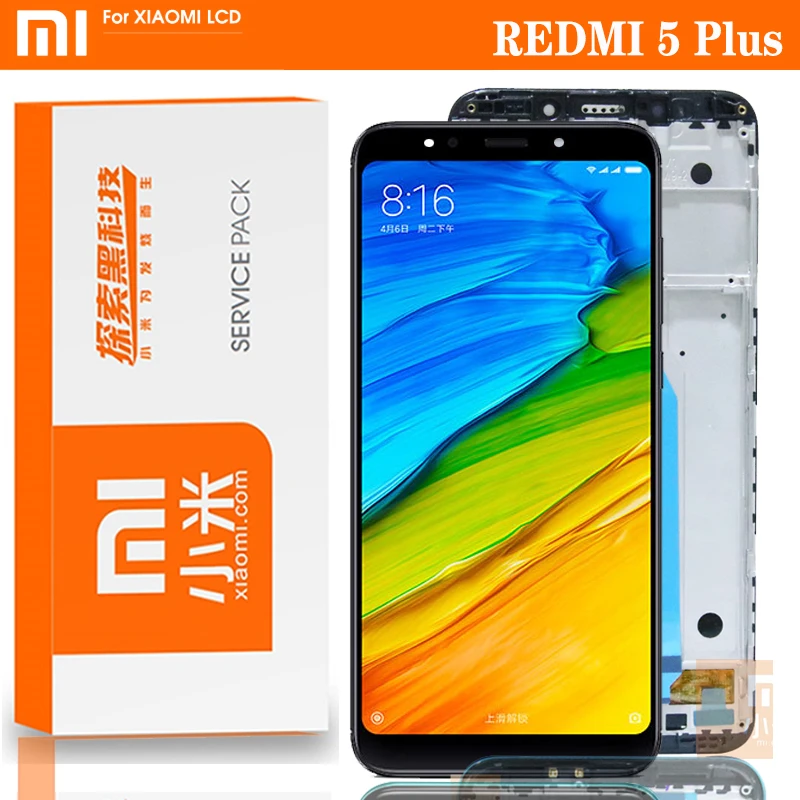 Оригинальный дисплей 5 99 дюйма с рамкой для Xiaomi Redmi Plus ЖК сенсорным экраном и