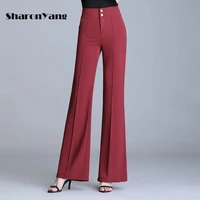 new summer trousers high waist wide leg pants straight office pants women plus large size fashion breathable gray black white