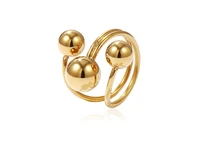 ring hot sell three balls classic style gold color luxury women fashion stainless steel jewelry