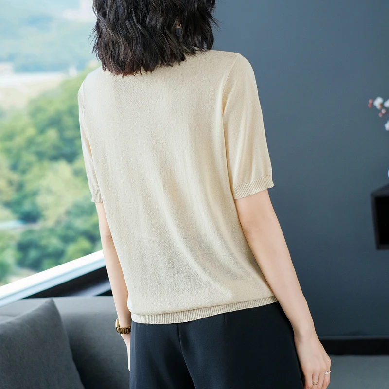 

2021 new woman Tshirts French clavicle top